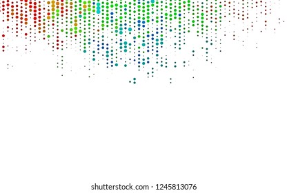 Light Multicolor, Rainbow vector pattern with spheres. Blurred bubbles on abstract background with colorful gradient. Template for your brand book.