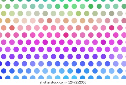 Light Multicolor, Rainbow vector pattern with spheres. Illustration with set of shining colorful abstract circles. Pattern of water, rain drops.