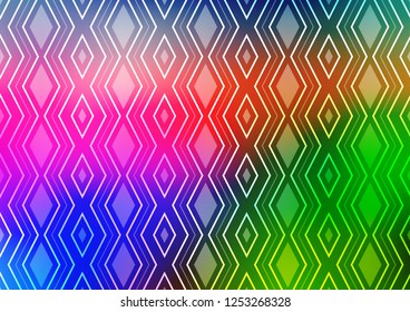 Light Multicolor, Rainbow vector pattern with lines, rectangles. Colorful decorative design in simple style with lines, rhombuses. Pattern for websites, landing pages.