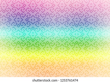 Light Multicolor, Rainbow vector pattern with narrow lines. Lines on blurred abstract background with gradient. Best design for your ad, poster, banner.