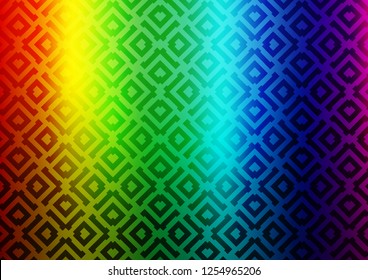 Light Multicolor, Rainbow vector pattern with lines, rectangles. Modern geometric abstract illustration with lines, squares. Pattern for ads, posters, banners.