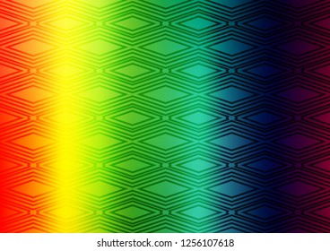 Light Multicolor, Rainbow vector pattern with lines, rectangles. Colorful lines, squares on abstract background with gradient. Best design for your ad, poster, banner.