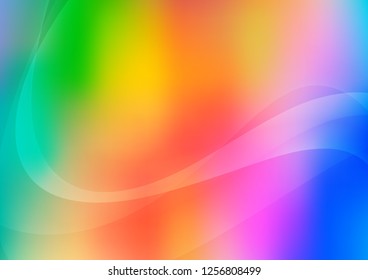 Light Multicolor, Rainbow vector pattern with bubble shapes. Blurred geometric sample with gradient bubbles.  The template for cell phone backgrounds.