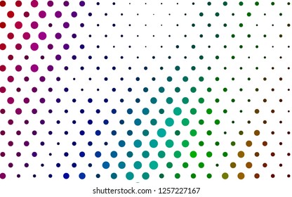 Light Multicolor, Rainbow vector pattern with spheres. Beautiful colored illustration with blurred circles in nature style. Design for business adverts.