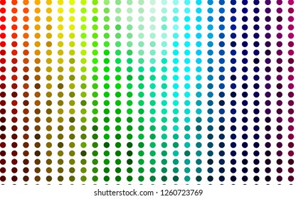 Light Multicolor, Rainbow vector pattern with spheres. Beautiful colored illustration with blurred circles in nature style. Pattern for ads, leaflets.