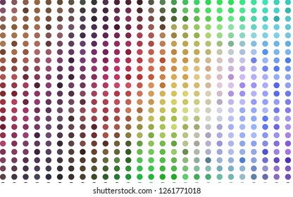 Light Multicolor, Rainbow vector pattern with spheres. Glitter abstract illustration with blurred drops of rain. Design for posters, banners.