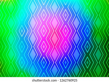 Light Multicolor, Rainbow vector pattern with lines, rectangles. Colorful illustration with lines, cubes on abstract template. Best design for your ad, poster, banner.