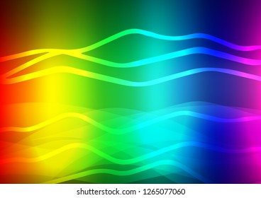 Light Multicolor, Rainbow vector pattern with narrow lines. Modern geometrical abstract illustration with staves. The pattern can be used as ads, poster, banner for commercial.