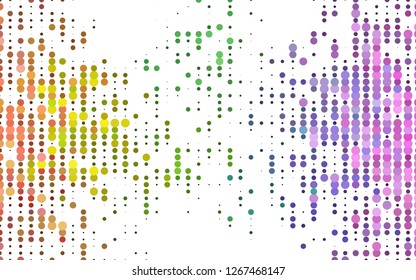 Light Multicolor, Rainbow vector pattern with spheres. Beautiful colored illustration with blurred circles in nature style. Template for your brand book.