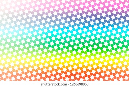Light Multicolor, Rainbow vector pattern with spheres. Blurred bubbles on abstract background with colorful gradient. Pattern for ads, leaflets.