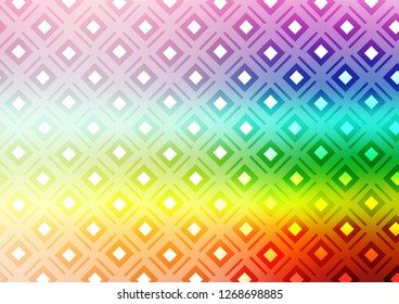 Light Multicolor, Rainbow vector pattern with lines, rectangles. Colorful decorative design in simple style with lines, rhombuses. Smart design for your business advert.