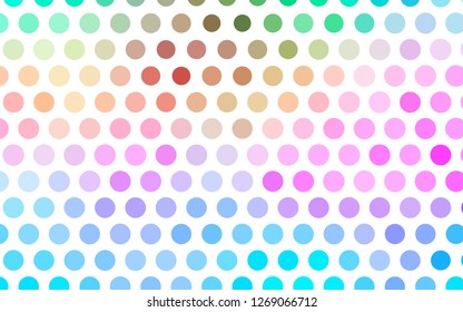 Light Multicolor, Rainbow vector pattern with spheres. Blurred bubbles on abstract background with colorful gradient. Pattern for ads, leaflets.