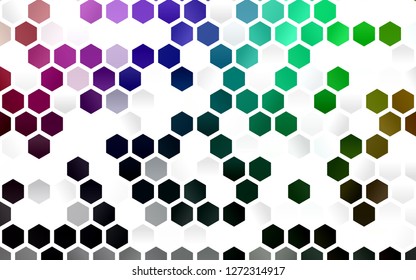 Light Multicolor, Rainbow vector pattern with colorful hexagons. Illustration with set of colorful hexagons. New template for your brand book.