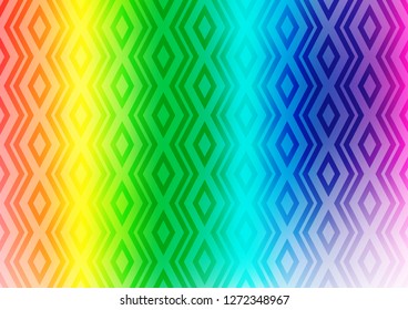 Light Multicolor, Rainbow vector pattern with lines, rectangles. Colorful illustration with lines, cubes on abstract template. Pattern for websites, landing pages.