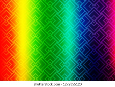 Light Multicolor, Rainbow vector pattern with narrow lines. Shining colored illustration with narrow lines. Pattern for websites, landing pages.