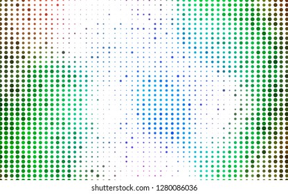 Light Multicolor, Rainbow vector pattern with spheres. Abstract illustration with colored bubbles in nature style. Pattern for ads, leaflets.