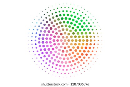 Light Multicolor, Rainbow vector pattern with colorful hexagons. White background with colorful hexagons. Pattern can be used for landing pages.