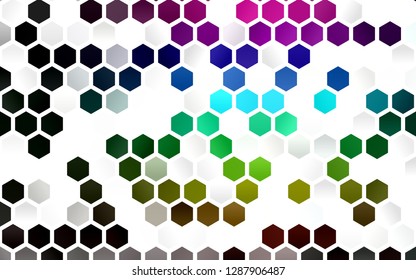 Light Multicolor, Rainbow vector pattern with colorful hexagons. Abstract illustration with colorful hexagons. Pattern for texture of wallpapers.