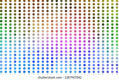 Light Multicolor, Rainbow vector pattern with spheres. Abstract illustration with colored bubbles in nature style. Pattern for ads, booklets.