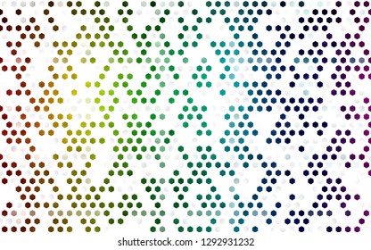 Light Multicolor, Rainbow vector pattern with colorful hexagons. Design in abstract style with hexagons. Pattern for texture of wallpapers.