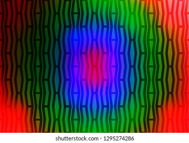 Light Multicolor, Rainbow vector pattern with narrow lines. Glitter abstract illustration with colored sticks. The template can be used as a background.