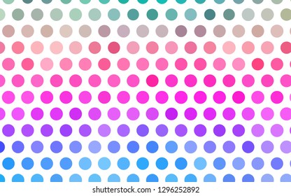 Light Multicolor, Rainbow vector pattern with spheres. Beautiful colored illustration with blurred circles in nature style. Design for business adverts.