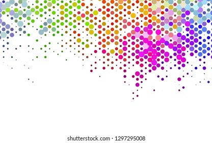 Light Multicolor, Rainbow vector pattern with spheres. Modern abstract illustration with colorful water drops. Design for business adverts.