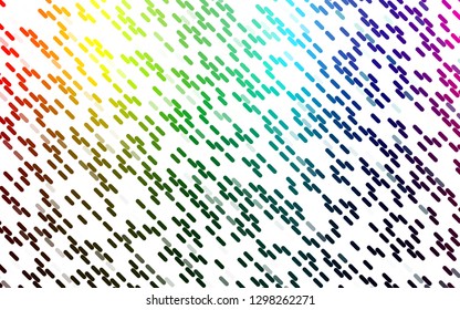 Light Multicolor, Rainbow vector pattern with narrow lines. Modern geometrical abstract illustration with staves. Smart design for your business advert.