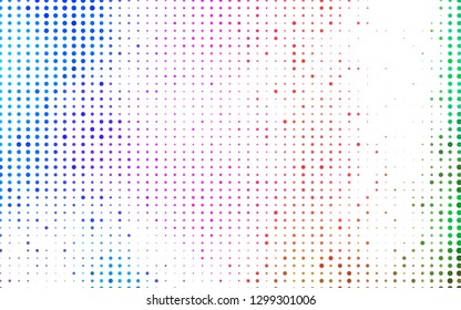 Light Multicolor, Rainbow vector pattern with spheres. Glitter abstract illustration with blurred drops of rain. Design for business adverts.