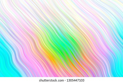 Light Multicolor, Rainbow vector pattern with bent ribbons. An elegant bright illustration with gradient. Brand new design for your ads, poster, banner.