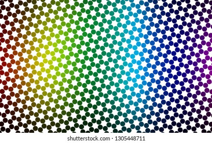 Light Multicolor, Rainbow vector pattern with spheres. Glitter abstract illustration with blurred drops of rain. Design for business adverts.