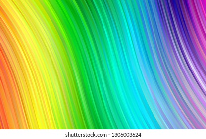 Light Multicolor, Rainbow vector pattern with bent ribbons. Creative illustration in halftone marble style with gradient. The elegant pattern for brand book.