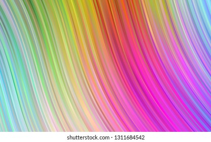 Light Multicolor, Rainbow vector pattern with bent ribbons. Modern gradient abstract illustration with bandy lines. Marble style for your business design.