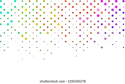 Light Multicolor, Rainbow vector pattern with spheres. Blurred decorative design in abstract style with bubbles. Pattern for ads, leaflets.