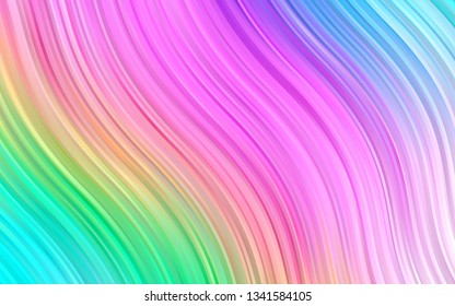 Light Multicolor, Rainbow vector pattern with lamp shapes. Modern gradient abstract illustration with bandy lines. The template for cell phone backgrounds.