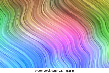 Light Multicolor, Rainbow vector pattern with lamp shapes. Shining crooked illustration in marble style. Marble style for your business design.