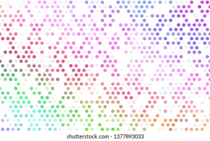 Light Multicolor, Rainbow vector pattern with colorful hexagons. Design in abstract style with hexagons. Pattern can be used for landing pages.