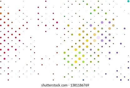 Light Multicolor, Rainbow vector pattern with spheres. Abstract illustration with colored bubbles in nature style. Design for posters, banners.