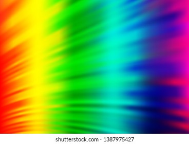 Light Multicolor, Rainbow vector pattern with bent ribbons. Glitter abstract illustration with wry lines. The elegant pattern for brand book.
