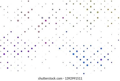 Light Multicolor, Rainbow vector pattern with spheres. Beautiful colored illustration with blurred circles in nature style. Pattern for beautiful websites.