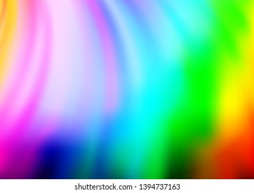 Light Multicolor, Rainbow vector pattern with bent ribbons. Creative illustration in halftone marble style with gradient. A new texture for your  ad, booklets, leaflets.