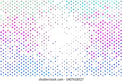Light Multicolor, Rainbow vector pattern with spheres. Blurred decorative design in abstract style with bubbles. Pattern for ads, leaflets.