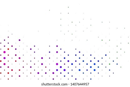 Light Multicolor, Rainbow vector pattern with spheres. Blurred decorative design in abstract style with bubbles. Design for business adverts.