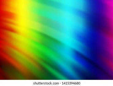 Light Multicolor, Rainbow vector pattern with lines, ovals. Shining illustration, which consist of blurred lines, circles. Pattern for your business design.