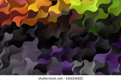 Light Multicolor, Rainbow vector pattern with lines, ovals. Creative geometric illustration in marble style with gradient. New composition for your brand book.