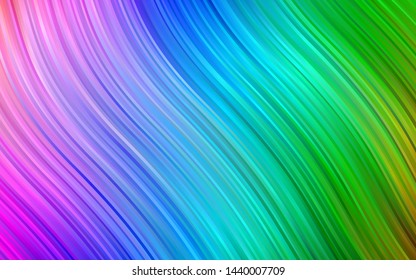 Light Multicolor, Rainbow vector pattern with bent ribbons. A vague circumflex abstract illustration with gradient. The elegant pattern for brand book.