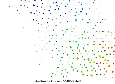 Light Multicolor, Rainbow vector pattern with symbol of cards. Illustration with set of hearts, spades, clubs, diamonds. Smart design for your business advert of casinos.