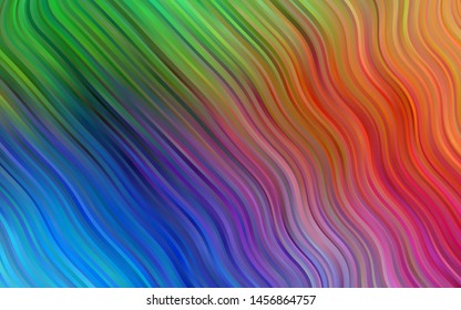 Light Multicolor, Rainbow vector pattern with bent ribbons. Colorful illustration in abstract marble style with gradient. A new texture for your  ad, booklets, leaflets.