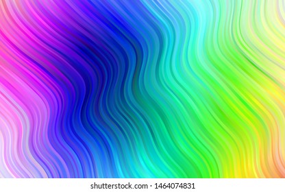 Light Multicolor, Rainbow vector pattern with curved circles. Modern gradient abstract illustration with bandy lines. New composition for your brand book.