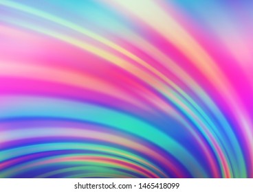 Light Multicolor, Rainbow vector pattern with lines, ovals. Colorful abstract illustration with gradient lines. A completely new marble design for your business.